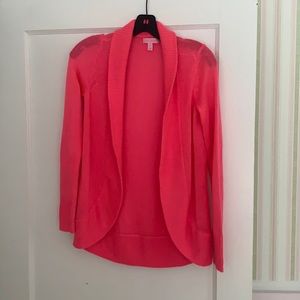 Lilly Pulitzer bright pink shawl neck cardigan sweater